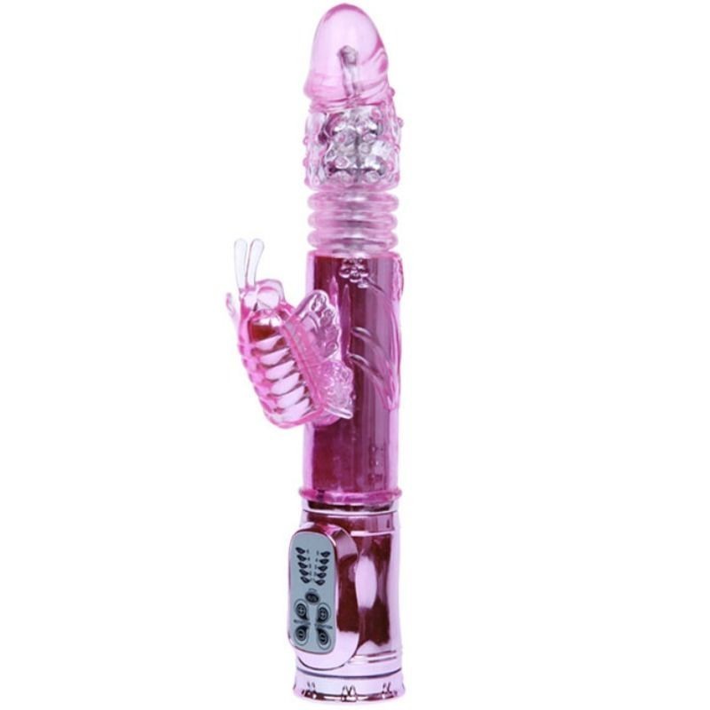 BAILE - VIBRATEUR RECHARGEABLE AVEC STIMULATEUR DE PAPILLON ROTATION ET THROBBING BAILE - VIBRATEUR RECHARGEABLE AVEC STIMULATEUR DE PAPILLON ROTATION ET THROBBING