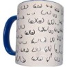 Mug seins blanc avec anse bleue 370 ML