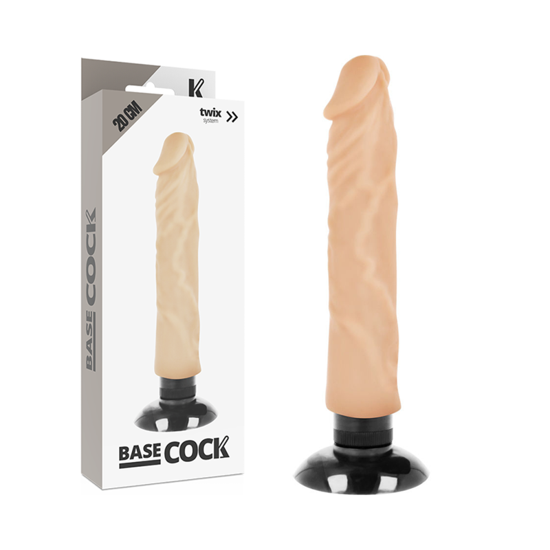GODE VIBRANT RÉALISTE 2-1 NATUREL 20 CM -O- 4 CM