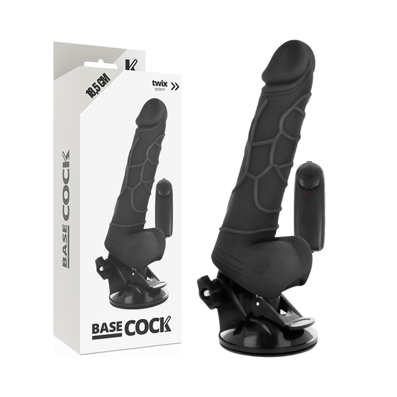 GODE VIBRANT RÉALISTE TÉLÉCOMMANDE NOIR 18.5 CM -O- 4CM