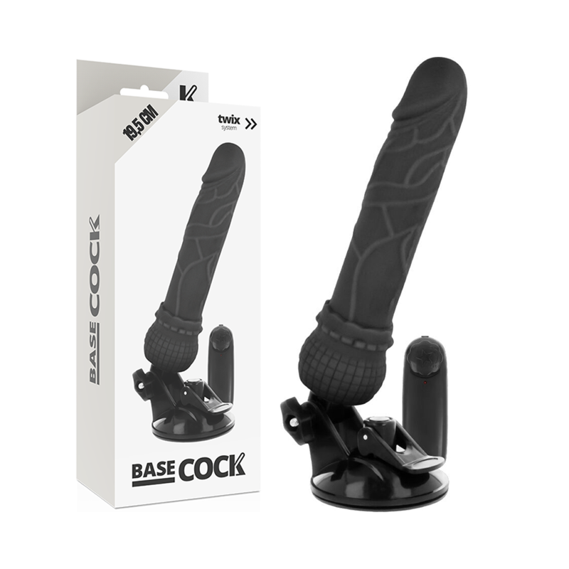 GODE VIBRANT RÉALISTE TÉLÉCOMMANDE NOIR 19.5 CM -O- 4 CM