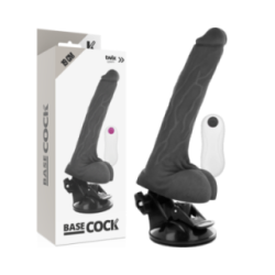 GODE VIBRANT RÉALISTE TÉLÉCOMMANDE NOIR 19 CM -O- 4 CM