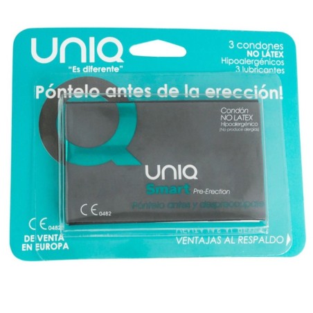 UNIQ - SMART LATEX FREE PRE-ERECTION CONDOMS 3 UNITS