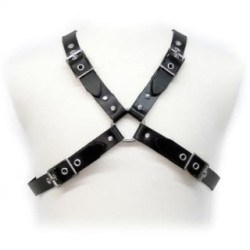 HARNAIS EN CUIR POUR HOMMES - BOUCLE NOIRE