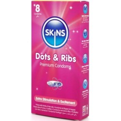 PACK DE 8 PRÉSERVATIFS PREMIUM DOTS & RIBS