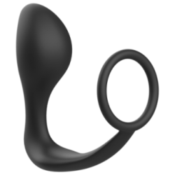 Plug anal avec anneau silicone noir - Addicted Toys