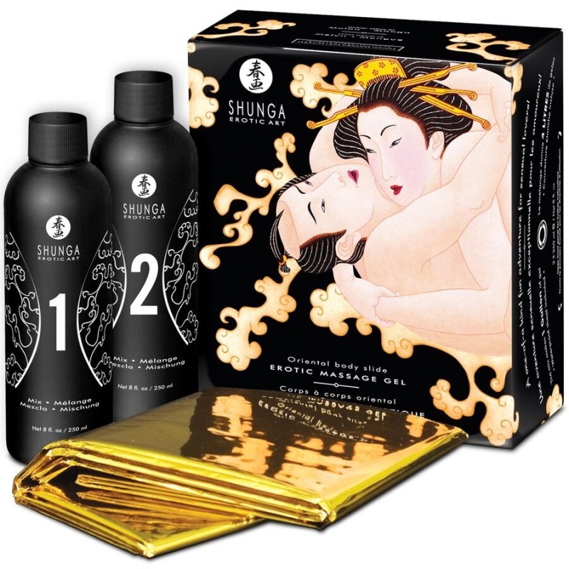Shunga : Gel Massage Érotique Melon Mangue Oriental