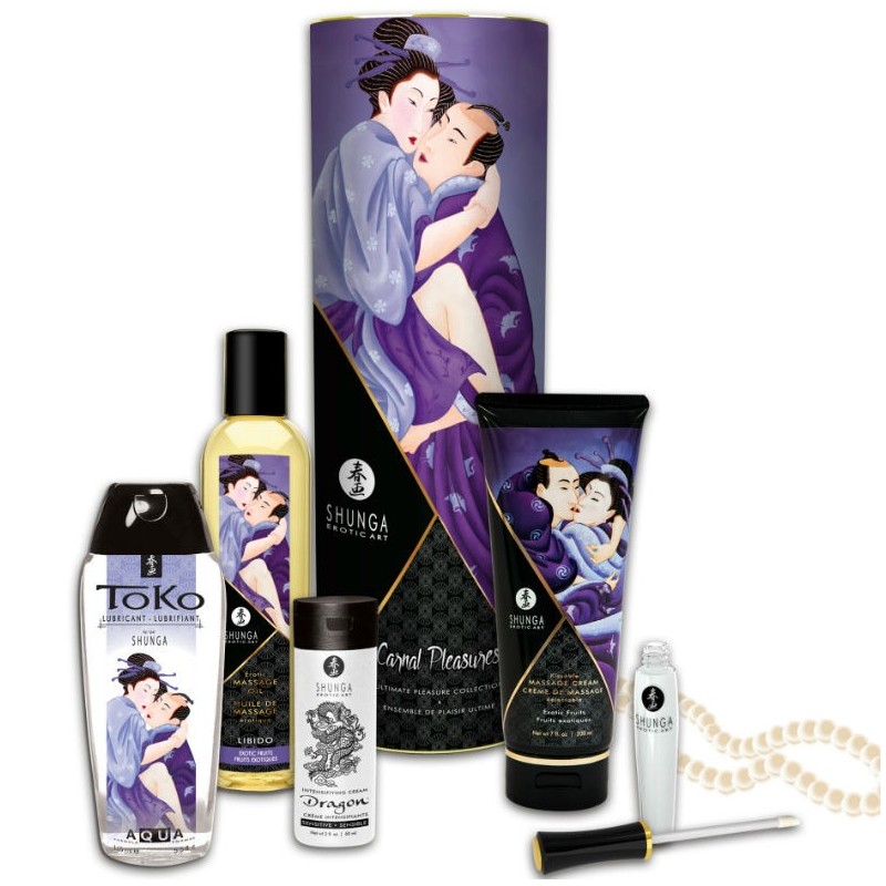 Kit Plaisirs Charnels Shunga : Coffret Luxe Érotique