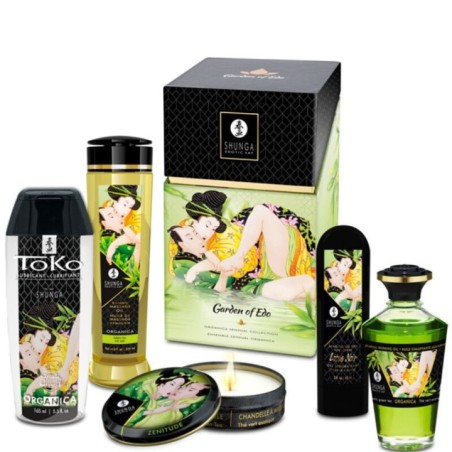 Shunga Jardins d’Edo – Kit Massage Bio – Cadeau Sensuel