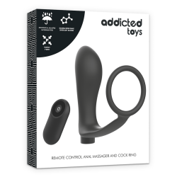 Anneau Pénis Télécommande – Plug Anal Noir Rechargeable