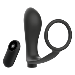 Anneau Pénis Télécommande – Plug Anal Noir Rechargeable