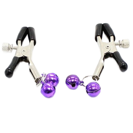 OHMAMA FETISH - Pinces à tétons AVEC CLOCHE LILAS