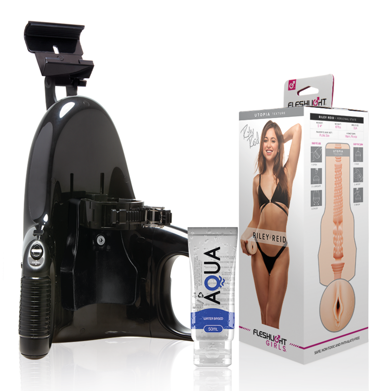 FLESHLIGHT - VAGIN RILEY REID UTOPIA + LANCEMENT UNIVERSEL + LUBRIFIANT QUALITÉ AQUA 50 ML