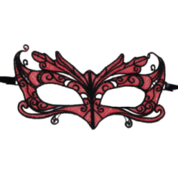 QUEEN LINGERIE - MASQUE EN DENTELLE DÉTAILS ROUGES