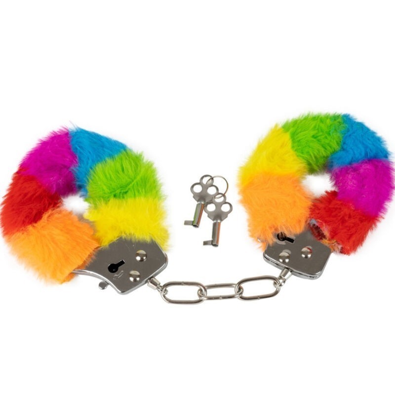 SPENCER & FLEETWOOD - MENOTTES EN MÉTAL DOUBLÉES ARC-EN-CIEL SPENCER & FLEETWOOD - MENOTTES EN MÉTAL DOUBLÉES ARC-EN-CIEL