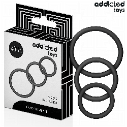 Lot d’Anneaux Pénis Silicone x3 – Addicted Toys – Résistants