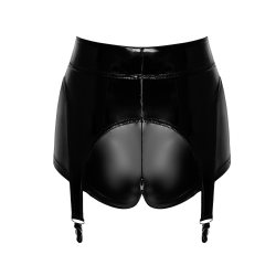 F325 Glam suspender wetlook and vinyl shorts