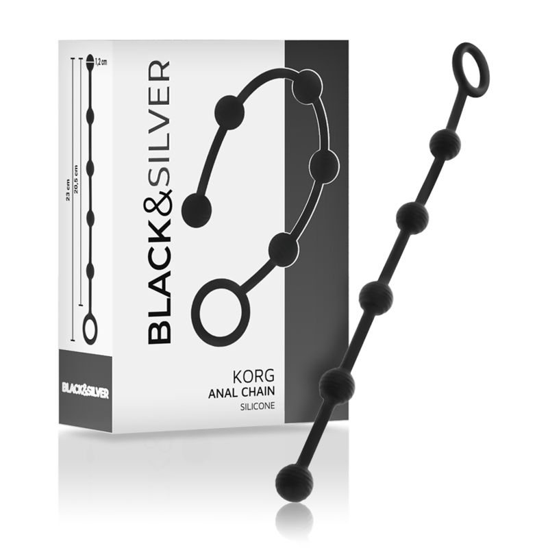 BLACK&SILVER - CHAPELET ANAL KORG SILICONE INITIATION 21 CM BLACK&SILVER - CHAPELET ANAL KORG SILICONE INITIATION 21 CM