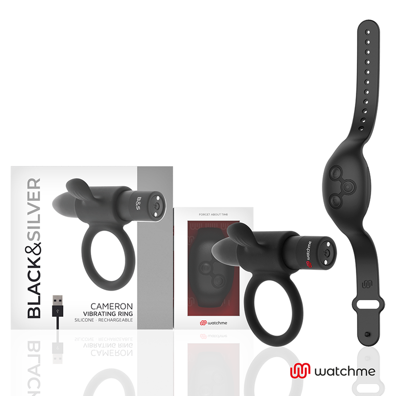 BLACK&SILVER - COCKRING À TÉLÉCOMMANDE CAMERON WATCHME BLACK&SILVER - COCKRING À TÉLÉCOMMANDE CAMERON WATCHME