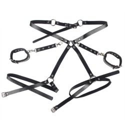 SUBBLIME - 953706 MENOTTES AVEC CEINTURE DE BONDAGE ROUGE TAILLE UNIQUE