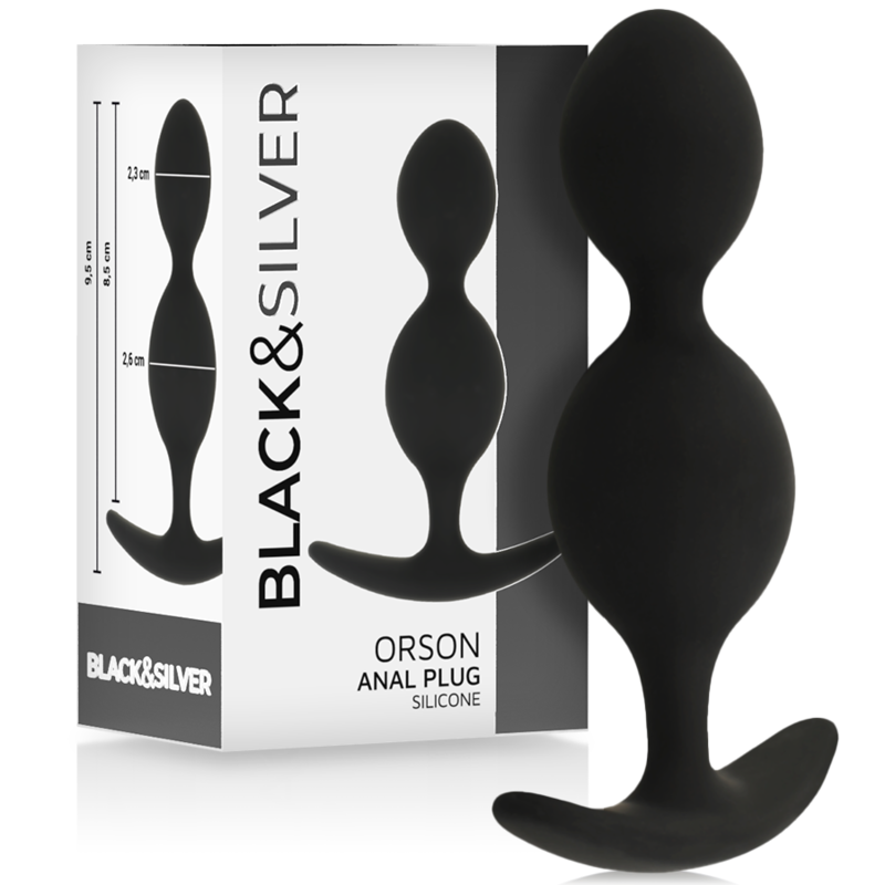 BLACK&SILVER - PLUG ORSON SILICONE 2 ONDES ANAL 9 CM BLACK&SILVER - PLUG ORSON SILICONE 2 ONDES ANAL 9 CM