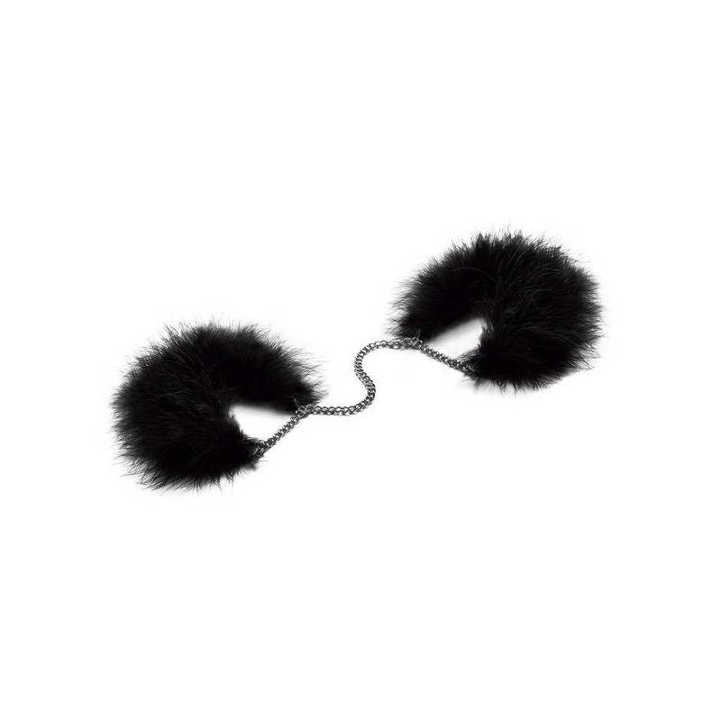 ZA ZA ZU - Menottes Plume Noires - Bijoux BDSM Chic