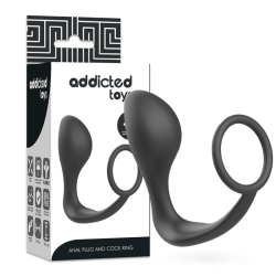 Plug anal avec anneau silicone noir - Addicted Toys