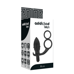 Plug Anal Double Anneau Noir – Addicted Toys