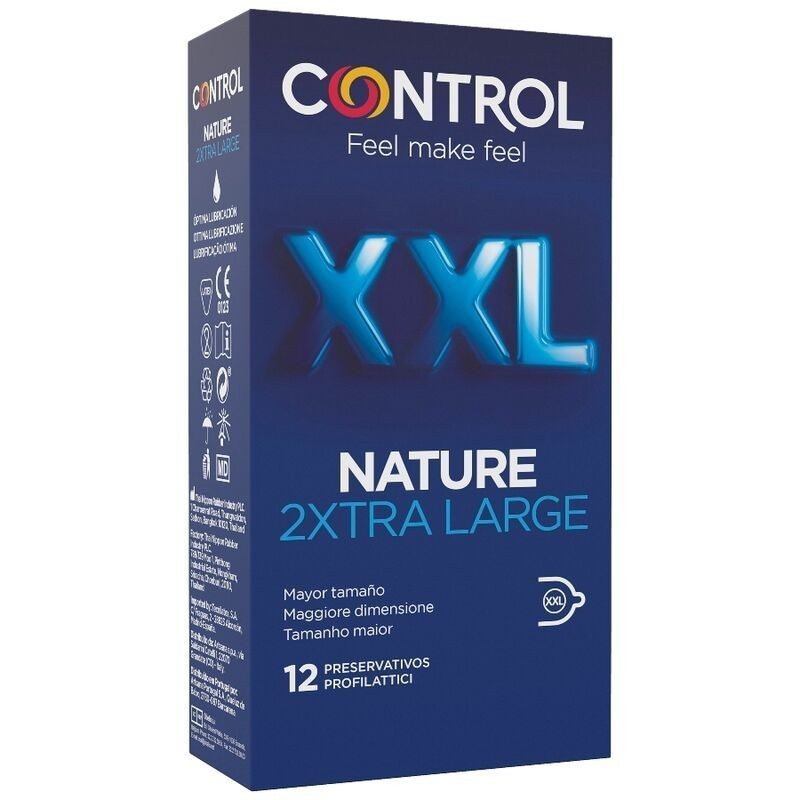 CONTROL - PRÉSERVATIFS NATURE 2XTRA GRANDS XXL - 12 UNITÉS CONTROL - PRÉSERVATIFS NATURE 2XTRA GRANDS XXL - 12 UNITÉS