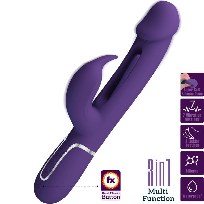 Vibromasseur Rabbit multifonction 3 en 1 Kampas avec langue