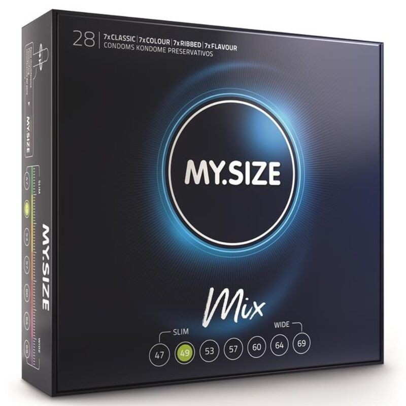 MY SIZE - MIX PRÉSERVATIFS 49 MM 28 UNITÉS MY SIZE - MIX PRÉSERVATIFS 49 MM 28 UNITÉS