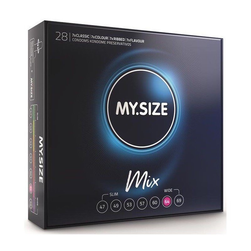 MY SIZE - MIX PRÉSERVATIFS 64 MM 28 UNITÉS MY SIZE - MIX PRÉSERVATIFS 64 MM 28 UNITÉS