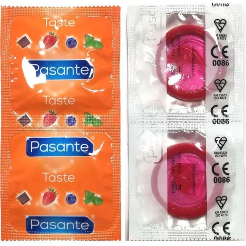 PASANTE - PRÉSERVATIFS SAVEUR FRAISE SAC 144 UNITÉS PASANTE - PRÉSERVATIFS SAVEUR FRAISE SAC 144 UNITÉS