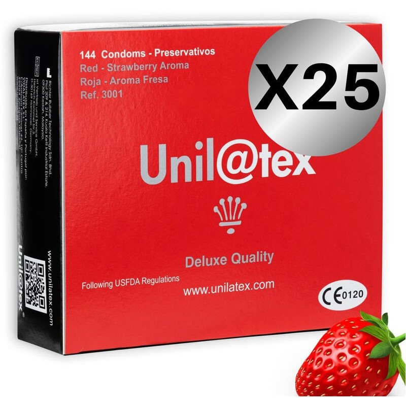 UNILATEX - CONSERVATEURS ROUGE / FRAISE PACK 25 X 144 UNITÉS
