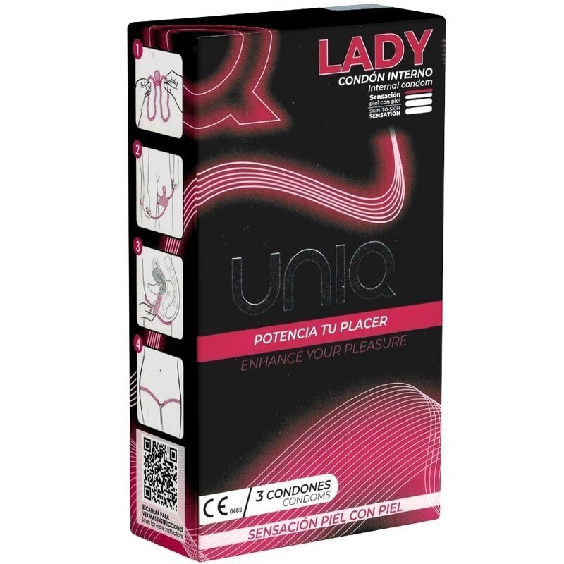 UNIQ - LADY CONDOM PRÉSERVATIFS FÉMININS SANS LATEX AVEC PORTE-JARRETELLES 3 UNITÉS UNIQ - LADY CONDOM PRÉSERVATIFS FÉMININS SANS LATEX AVEC PORTE-JARRETELLES 3 UNITÉS