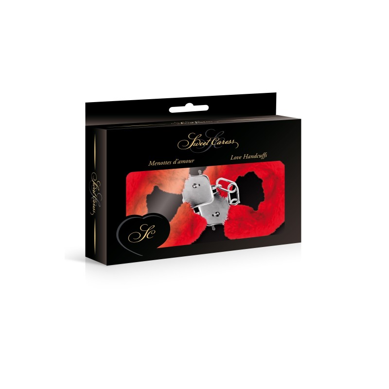 Menottes pour poignets fourrure rouge