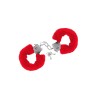 Menottes pour poignets fourrure rouge