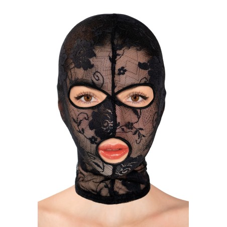 Cagoule fetish en dentelle