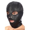 Cagoule BDSM aspect cuir yeux et bouche ouverts