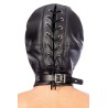 Cagoule BDSM aspect cuir yeux et bouche ouverts