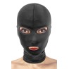 Cagoule BDSM yeux et bouche ouvert spandex noir