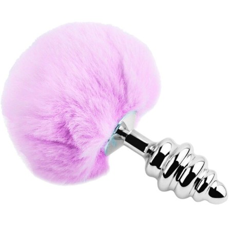 ALIVE - PLUG DE PLAISIR ANAL SPIRAL MÉTAL FLUFFY VIOLET TAILLE M