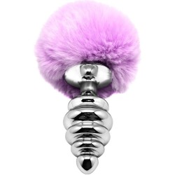 ALIVE - PLUG DE PLAISIR ANAL SPIRAL MÉTAL FLUFFY VIOLET TAILLE M