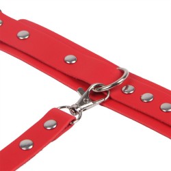 MENOTTES AVEC CEINTURE DE BONDAGE ROUGE