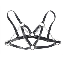 CEINTURE PUNK BONDAGE BOUCLE MÉTAL NOIRE