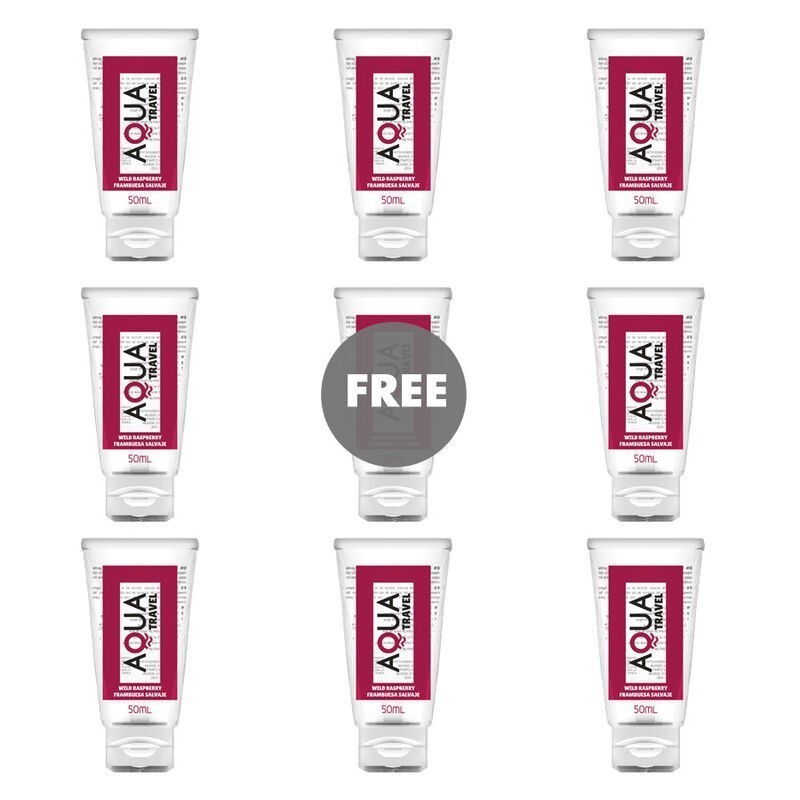 AQUA TRAVEL - LUBRIFIANT A BASE DEAU SAVEUR FRAMBOISE SAUVAGE - 50 ML 8+1 OFFERT AQUA TRAVEL - LUBRIFIANT A BASE DEAU SAVEUR FRAMBOISE SAUVAGE - 50 ML 8+1 OFFERT