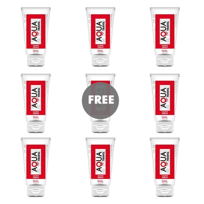 AQUA TRAVEL - LUBRIFIANT À BASE DEAU SAVEUR LOLLIPOP - 50 ML 8+1 OFFERT