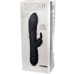VIBRATEUR TWISTER ET MASSEUR ROTATEUR LAPIN NOIR