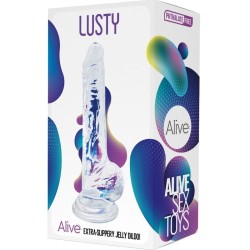PÉNIS RÉALISTE LUSTY TRANSPARENT 18 CM