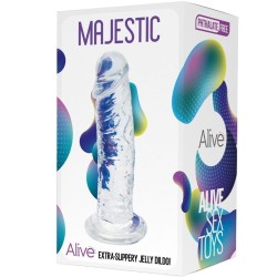 PÉNIS RÉALISTE MAJESTIC TRANSPARENT 14,7 CM